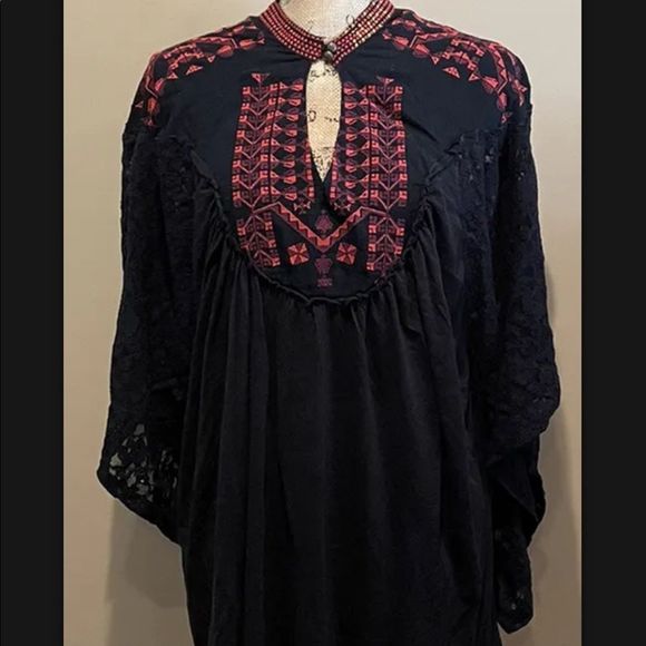 Free People Tops - New Free People Black Embroidered Top Medium #243